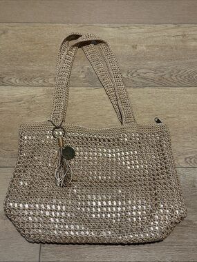 The SAK Tan Woven Tote Bag